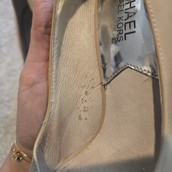 Michael Kors Women's Tan Peep-Toe Heels - Picture 5 of 14